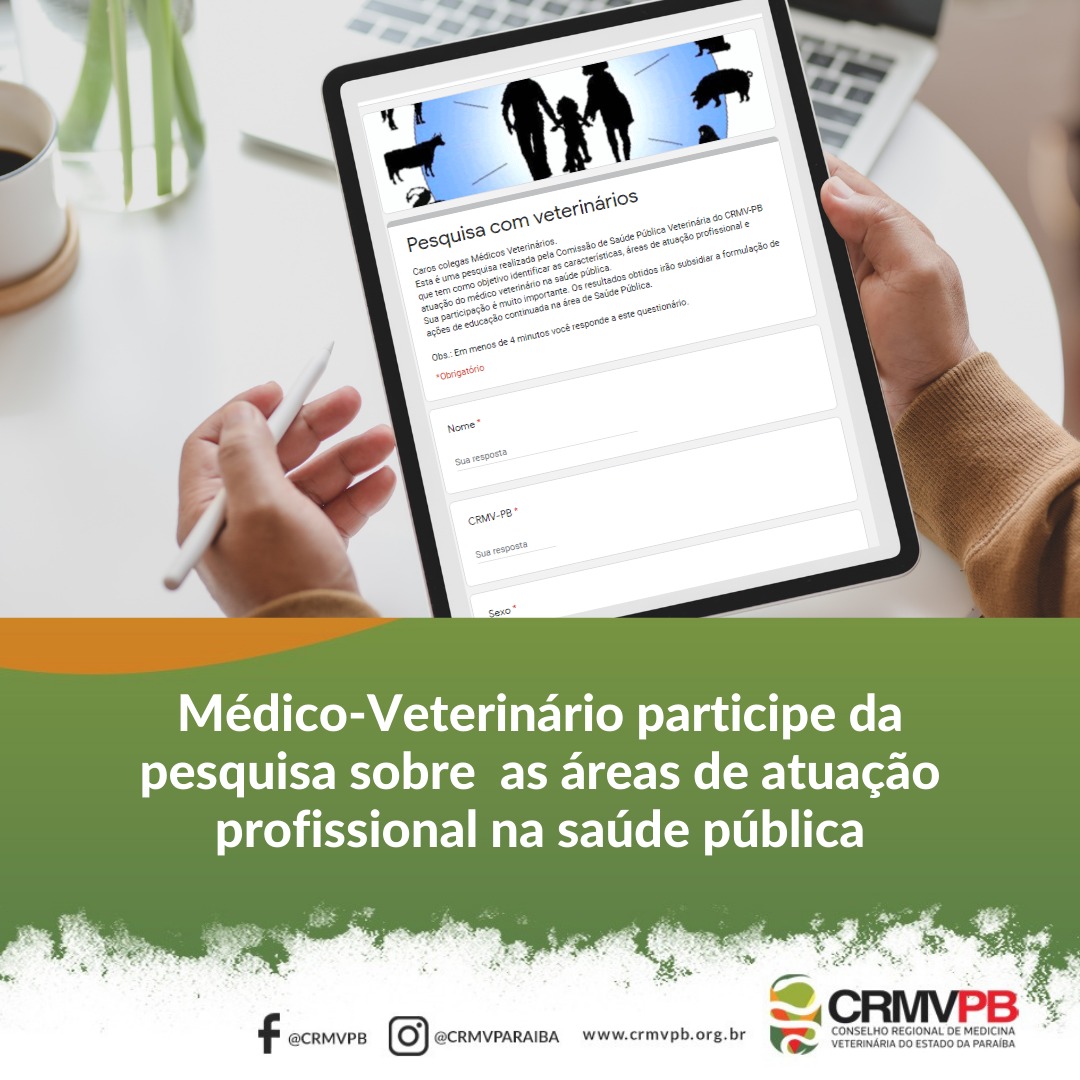 Pesquisa MédicoVeterinário participe da pesquisa sobre as áreas de atuação profissional na Pesquisa MédicoVeterinário participe da pesquisa sobre as áreas de atuação profissional na